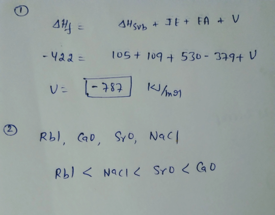 SHSub & TE+ EA + V -422= 105+ 109 + 530 - 379+ U U= [-787) Klimos ③ Rbl. Cao, sro, NaCl Rbl < Nacik sro <GO