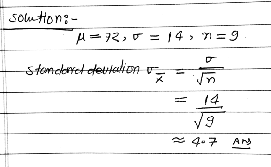 solution:- M=73, = 14, n = 9. Standortet deutetion o X n 14 Jg 7 407 AN