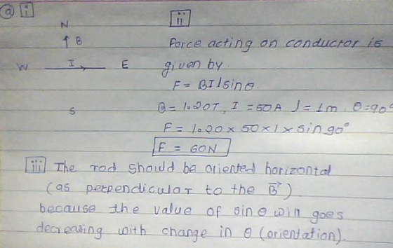 Parce acting an canductor is giuen by The ad Shodd Cas..ㅡ peep endicular to-the-or) _ because the-value of-sine oln goes deceing oith change in e Corient atian)