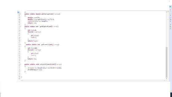 44 458 public static double getAverage(int[] array) double sun-2.0; double total-get Total (array)*1.0; surtotal/(array.lengt