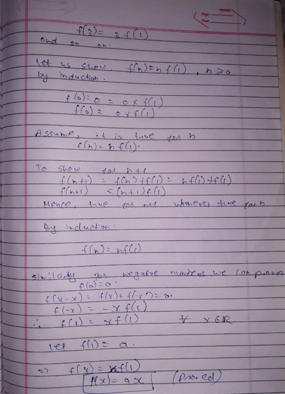 REMOS Page : Date and SO let us show by induction . nzo 1 f(0) = o xf (1) Assume it is true To show rol ht f(nt) a fin ) + f(
