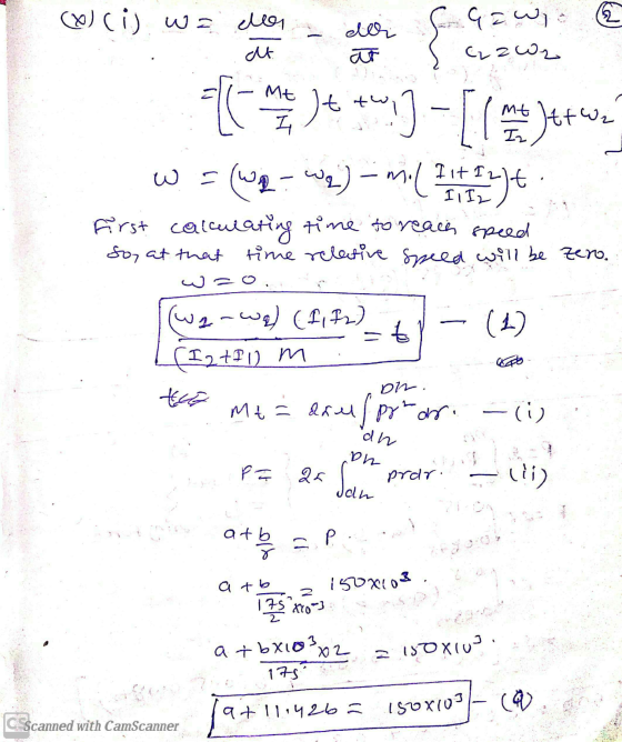 (x) (i) wa deer der C Gawa Cz zwr at FICT)t th] - [(*)etwe W = I (We we) – m.( Iit 1 it It First calculating time to reach sp