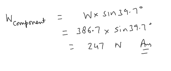 二 386.7 x Sin 39.ך . 247N A