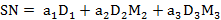 SN = a D. + a D2M2 +a, D3M,