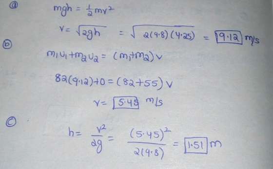mgh= my 9.1a ms a(98) (4a5) 1 17 8a(q1a)+0 (82+ss) v (545) 198) h=