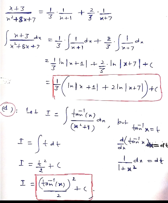 Etk = 1 / 2 1 4 4 + 2 het L+8+zu nt3 du 2 tup 2 x+84 +7 3 3 +7 SA Intel + 2/5 Sam Ian |x+71+c N C Inlla+11+ 2ln(a+7)+c (4) Le