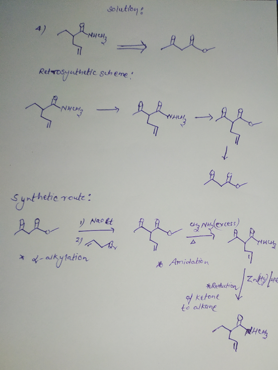 solution: han NHO her Retrosyutatie scheme : Retrosynthetic scheme Synthetic route: Pa 1) Naoet A analon Guy Nu lexcess) PMB