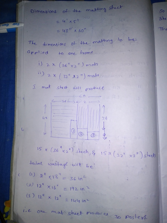 sheck imens ond of he mattin g So she OFZO 긔터 Te dimensians otth matting to Le pplied one on X2 m) maks (e (3) 12 x 12 1WY