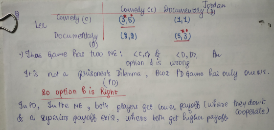 an Lee Documentaly C2,2) 5, 3 ophion d is uwDong (Po) 8o opfion & is Right e Ne both playru et (nwer paye (whene they douwt paefs Coopeiate