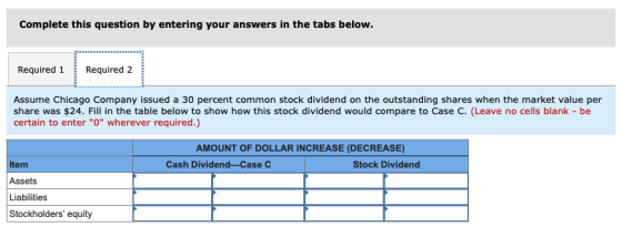 Complete this question by entering your answers in the tabs below. Required 1 Required 2 Assume Chicago Company issued a 30 p