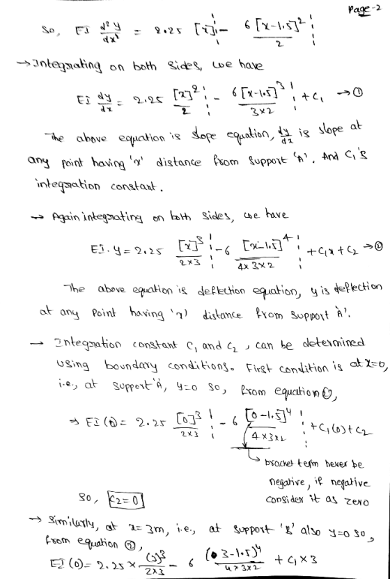 Page-2 antenaling on both Sides, ube have : 2s is slope atio alion 1R peint having distance fsom Suppore n. Ana C,S ang i