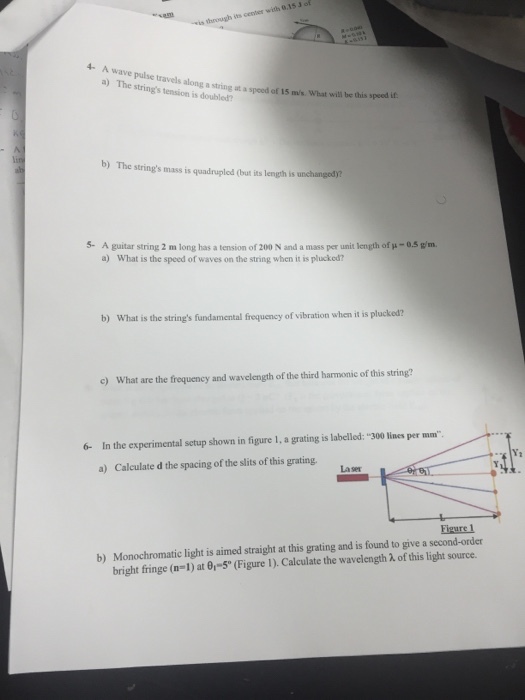 A wave pulse travels along a string at a speed of