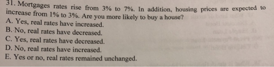 31. Mortgages rates rise fro rigages rates rise from 3% to 7%. In addition, housing prices are expected to increase from 1% t