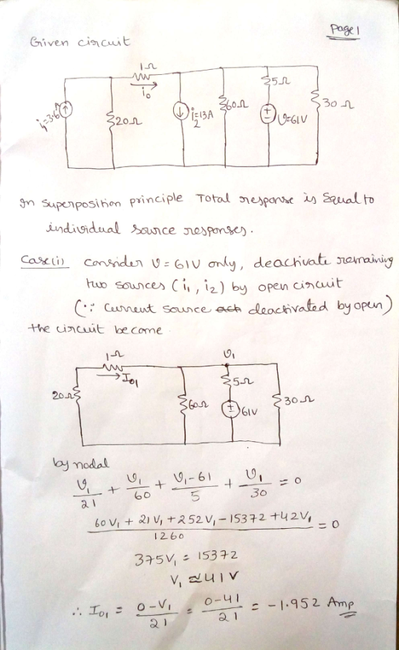 poge Griven cinauit 30 n 20L 2 PGiv n supenposihon principle Total sespore Sual to y, deachvati samaivi tuuo souncex Ci, , i2