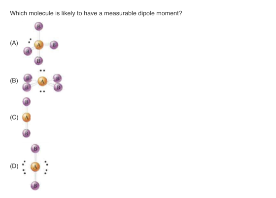 Which molecule is likely to have a measurable dipole moment?