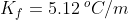 K_f = 5.12 \: ^oC/m