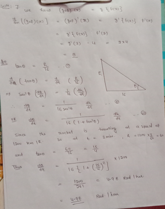 SON 7 we have g {foo} (gof)(x) (gof) (3C) I m (gof)(xo] g {f(x)} f(o) f(a) gl {f(a)} = g (3) - 4 9x Bo tano R h 11 a led