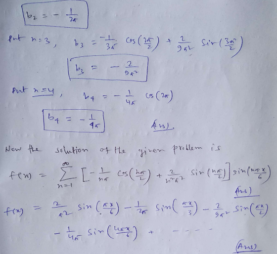 b = – 1 20 put n-3, L. 36 cos (27) 3 2 gal sir (30 2 ho 42 put a nay, ₂4 1 cas (20) b4 I 40 Ans Now the solution of the ginen