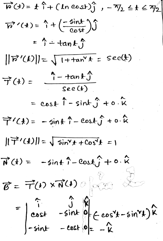 sint cost À (*) = a î+ (en cast) 7 , - 7/2 < t < 772 (t)= î + ↑ = tant 117(!)lla latant = sect) A tand F (*): Seet) = cose