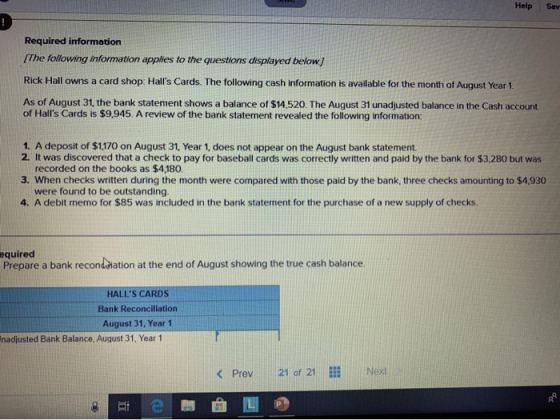 Help Sav Required information [The following information applies to the questions displayed below) Rick Hall owns a card shop