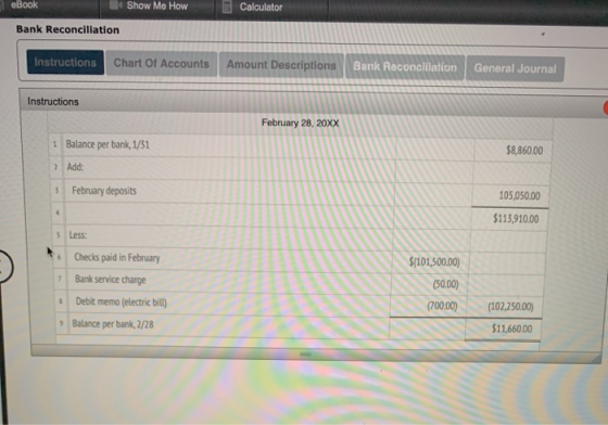 eBook Show Me How Calculator Bank Reconciliation Instructions Chart Of Accounts Amount Descriptions Bank Reconcliiation Gener