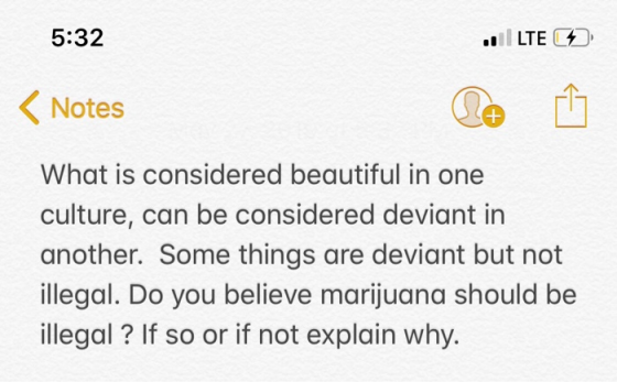 5:32 1 <Notes What is considered beautiful in one culture, can be considered deviant in another. Some things are deviant but