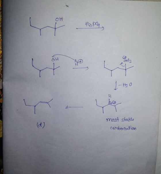 olt Hapo, 애 해 다 I-mo ho most stable d) Carbocation
