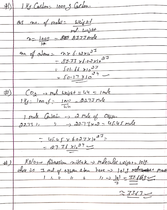 #). 1 xy Cosdena 1000g Carbon of no. of mols - weight mol weight na 1000 - 883 83.75 mole no. of atema - nx 6.02x123 - 83.33x