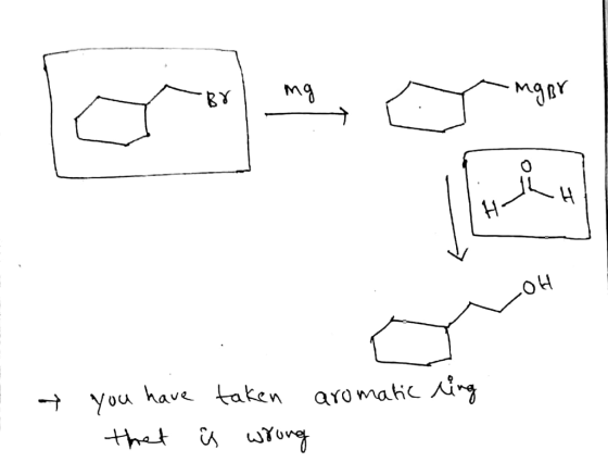 T mg - Mg Br -OH → aromatic ling you have that taken u wrong