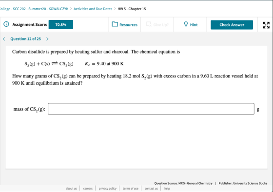 ollege - SCC 202 - Summer20 - KOWALCZYK > Activities and Due Dates > HW 5 - Chapter 15 Assignment Score: 70.8% Resources Give