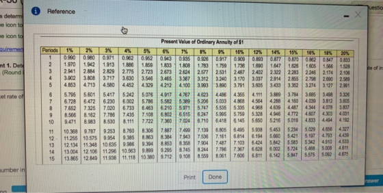 UU 0 Reference westo X s determ me icon to me icon to quiremen Periods 5% Present Value of Ordinary Annuity of 51 6% 7% 8% 9%