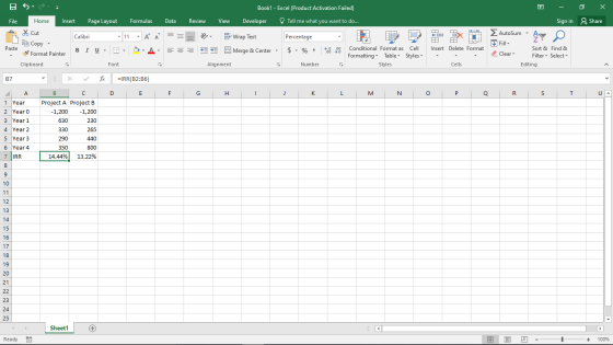 BS Book1 - Excel (Product Activation Failed) X File Home Insert Page Layout Formulas Data Review View Developer Tell me what