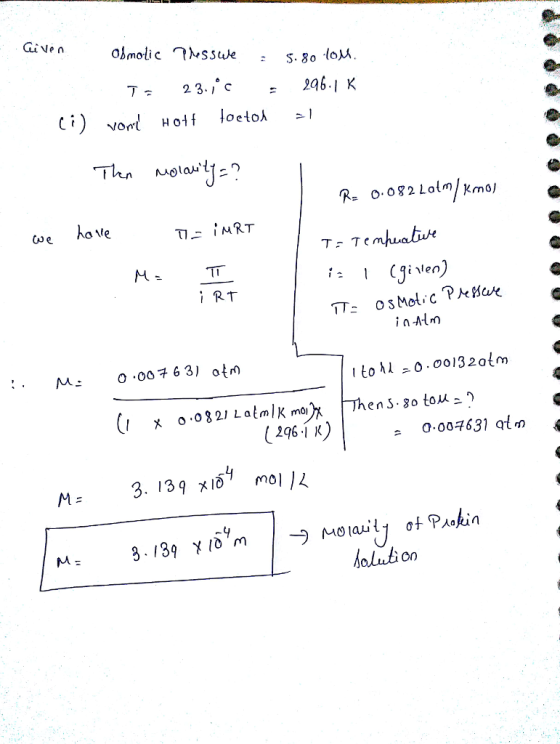 Given 231 given) iRT in Am 1 to AI 0.001320(m 2 0007631 at 139x10, moll (O n oluti on