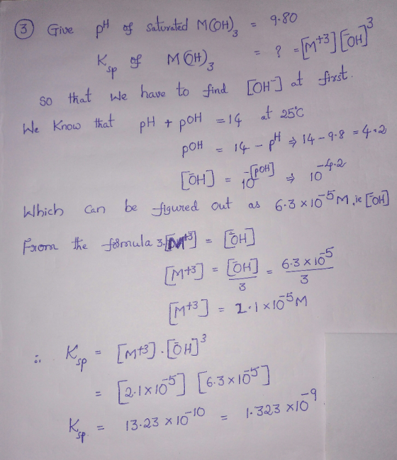 tip 시hich can be figured out as 6.3 x105M ,ie[。 3 f3 -9 13-23 x IOIO - 1.323 x/O =