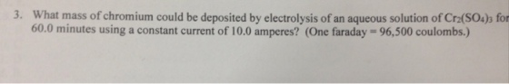 W hat mass of chromium could be deposited by elect
