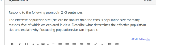 Respond to the following prompt in 2-3 sentences: The effective population size (Ne) can be smaller than the census populatio