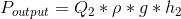 P_{output}=Q_{2}*\rho *g*h_{2}