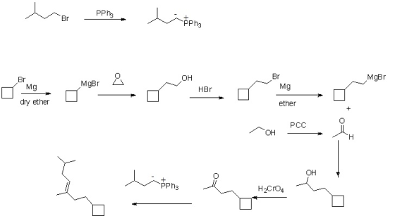 PPh3 Br PPh3 Br MgBr 0 он Mg Mg HBr ether dry ether 0 PCC он он 0 H2CrO4