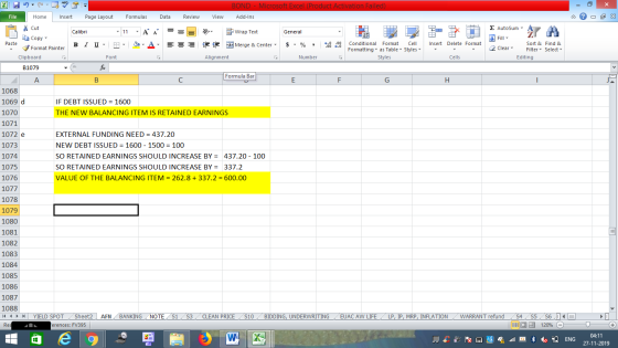 BOND- Microsoft Excel (Product Activation Failed) Review File Home Insert Page Layout Formulas Data View Add-Ins Σ AutoSum -