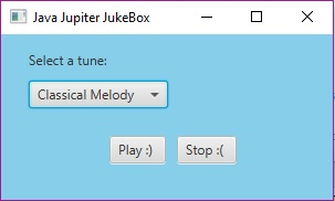 Java Jupiter JukeBox Select a tune: Classical Melody Play : Stop :(