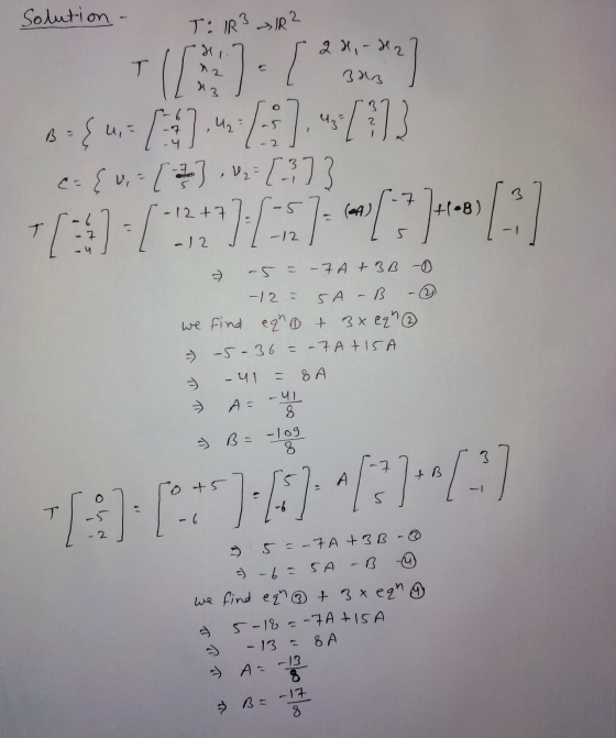 Solution - T: IR→IR? w T.1 ) 6-$4,- (3]..:]7:13 = { vin ( 2 , 02 (373 [31] [ *114-57-(2/3) 777B) 3 - 12 + 7 - 12 -5 = - 7A