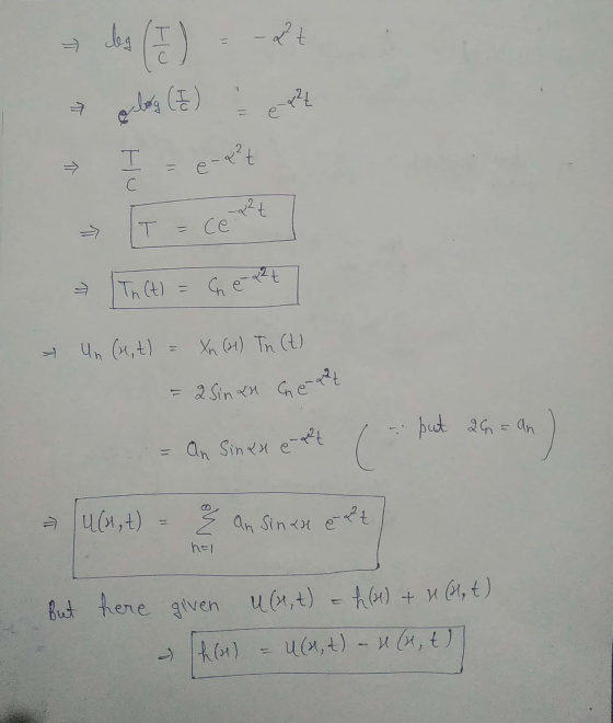 - leg t o log (I) e-p? T → e-&?t C - 2²t ce - → Tn (t) Ge-q2t Un (uit) Xn (1) Tn (t) = 2 Sinan Gedat but 26 an = An Sineu eht