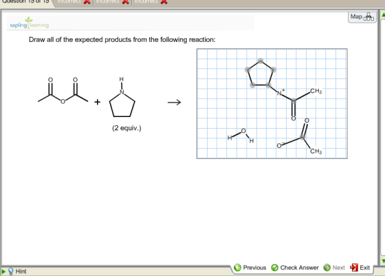 Draw all of the expected products from the followi