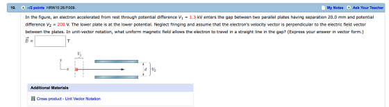 In the figure, an electron accelerated from rest t