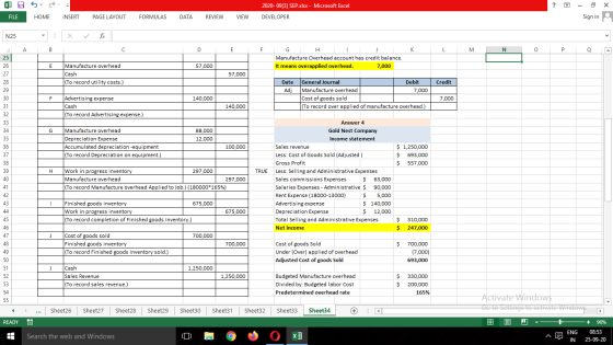 X] 5 2020-09(3) SEP.xlsx - Microsoft Excel ? X FILE HOME INSERT PAGE LAYOUT FORMULAS DATA REVIEW VIEW DEVELOPER Sign in N25 X