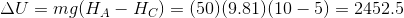 XU = mg/H - Hc) = (50) (9.81) 10 – 5) = 2452.5