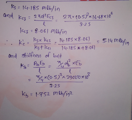 Ks = 14.185 meblin 3.25 5.14 meblin and key = 2nd²Ecs 27x10.58x16.68x106 e kes = 8.061 meblin : Ke= ks. kes 14.165X8.06) Ketk