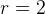 r = 2