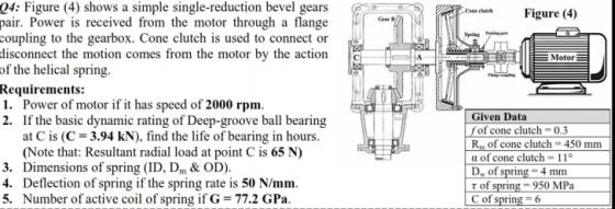 Cene clutch Figure (4) Motor 04: Figure (4) shows a simple single-reduction bevel gears pair. Power is received from the moto
