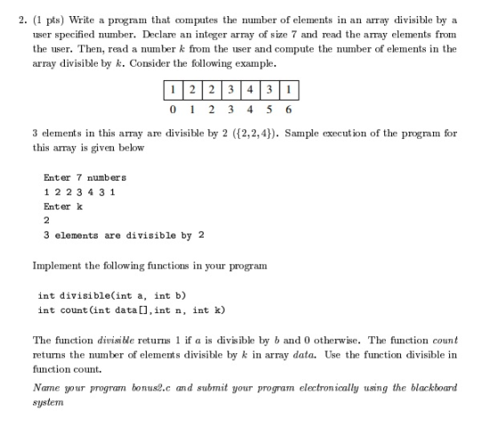 Write a program that computes the number of elemen